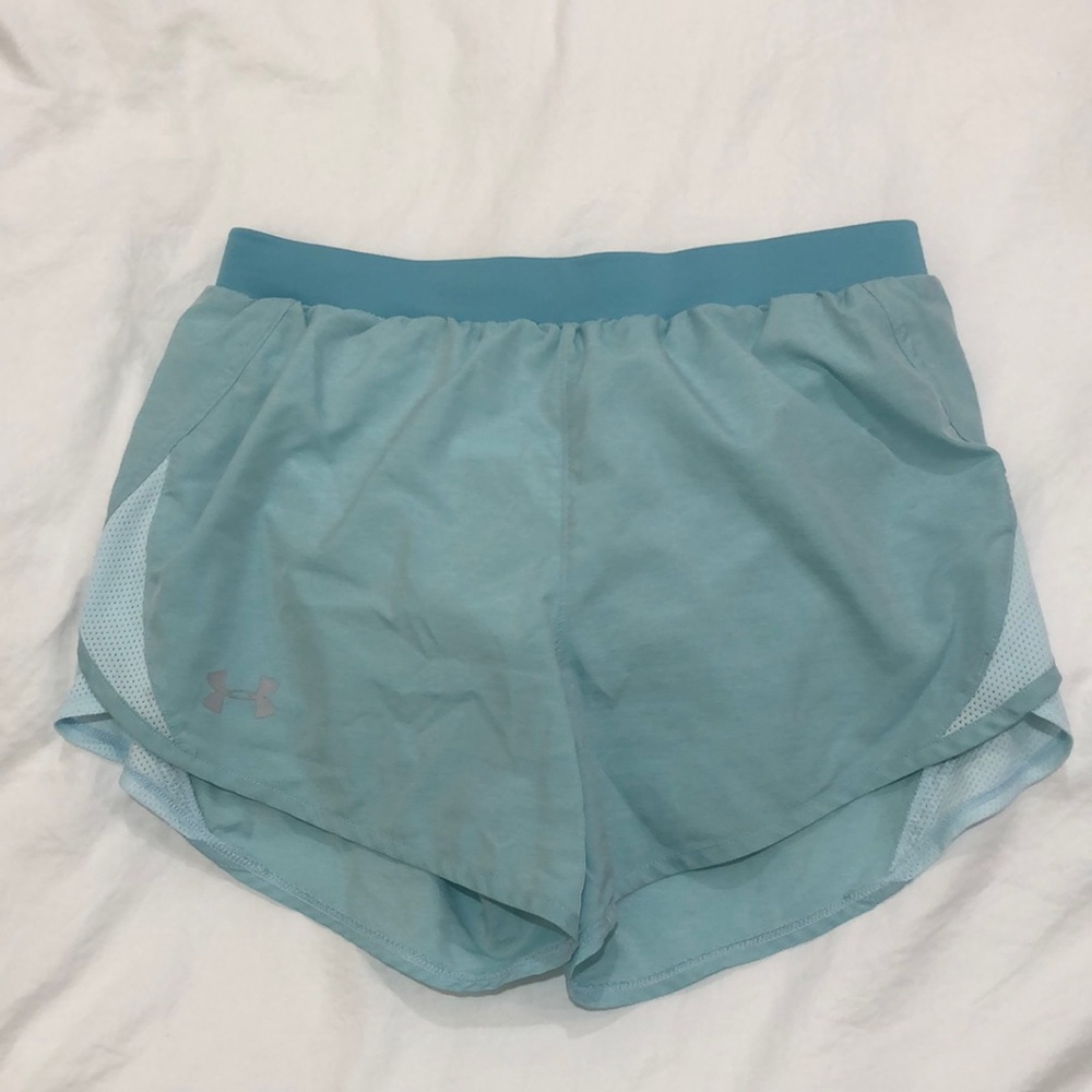 Light blue Under Armour running shorts